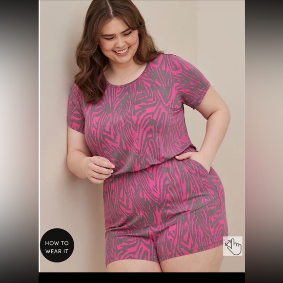 NEW TORRID SUPER SOFT ELASTIC WAIST LOUNGE ROMPER SIZE 00,0X,1X and 3X - Picture 2 of 9